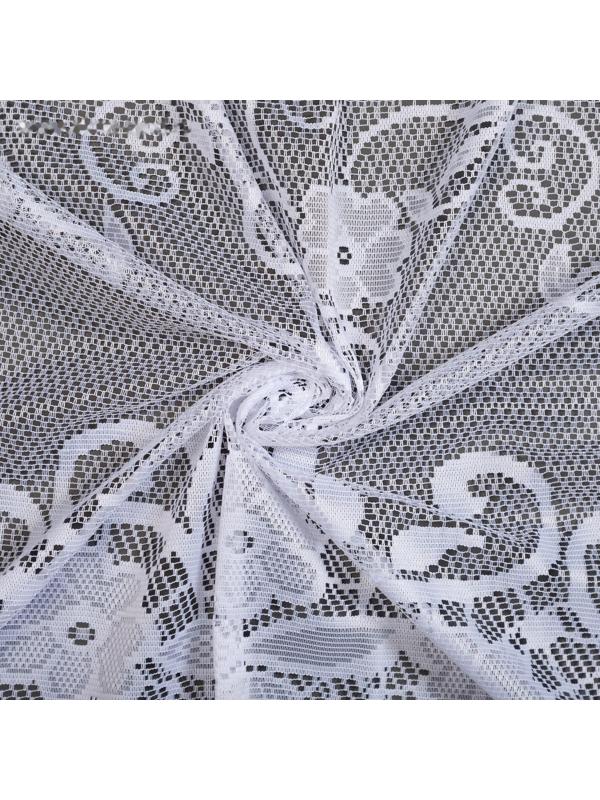 Тюль на кухню со шторной лентой, 305х165 см, цвет белый, 100% полиэстер