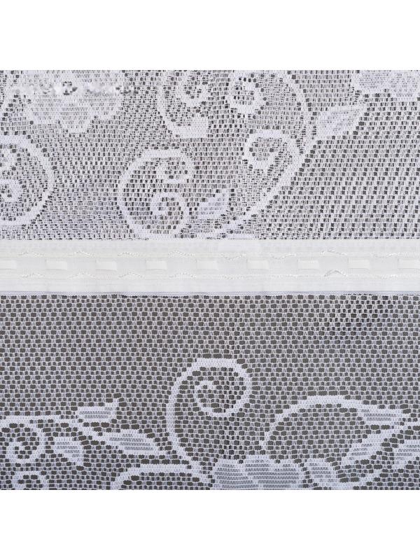 Тюль на кухню со шторной лентой, 305х165 см, цвет белый, 100% полиэстер