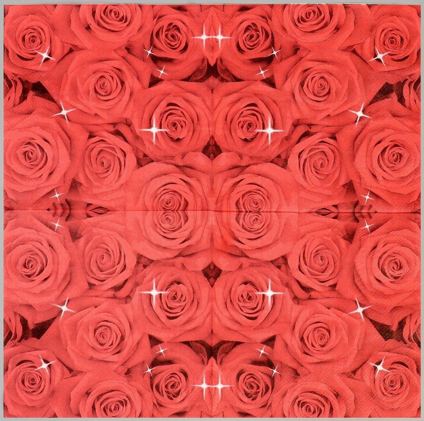 Салфетки бумажные «Букет роз», 33х33 см, набор 20 шт.