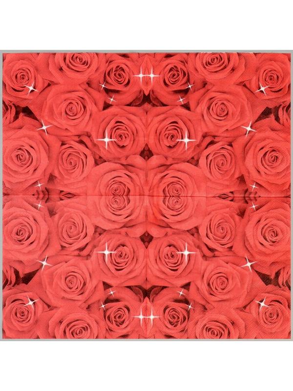 Салфетки бумажные «Букет роз», 33х33 см, набор 20 шт.
