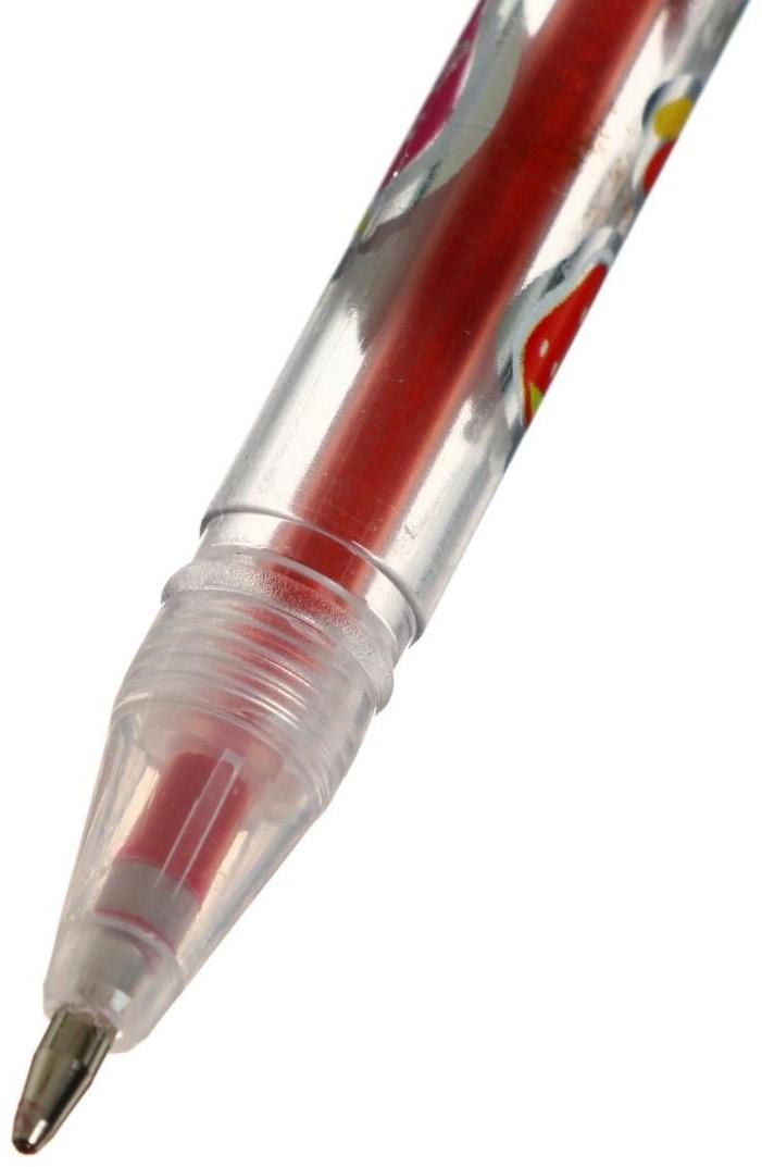 Набор гелевых ручек, 10 цветов, металлик, корпус с рисунком, в блистере на кнопке