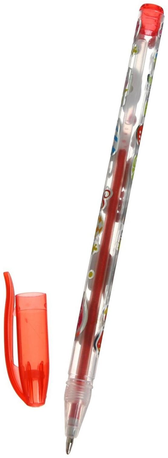 Набор гелевых ручек, 10 цветов, металлик, корпус с рисунком, в блистере на кнопке