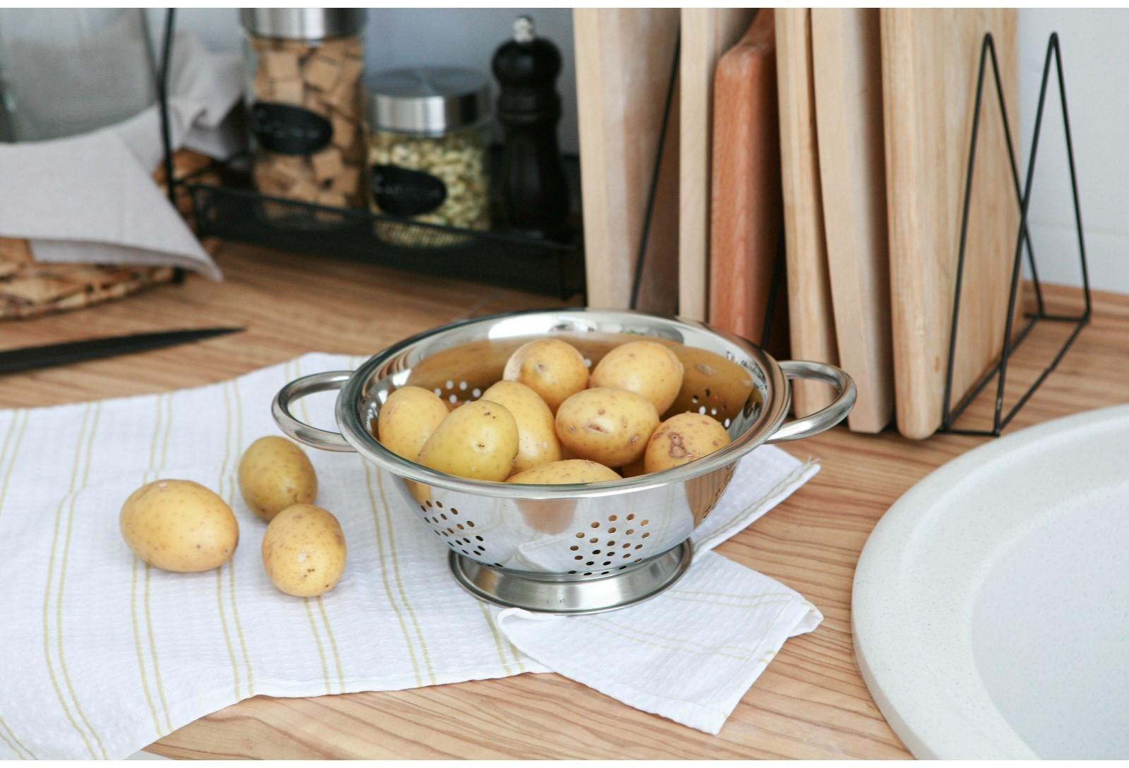 Дуршлаг из нержавеющей стали Доляна, d=22 см, на ножке, две ручки