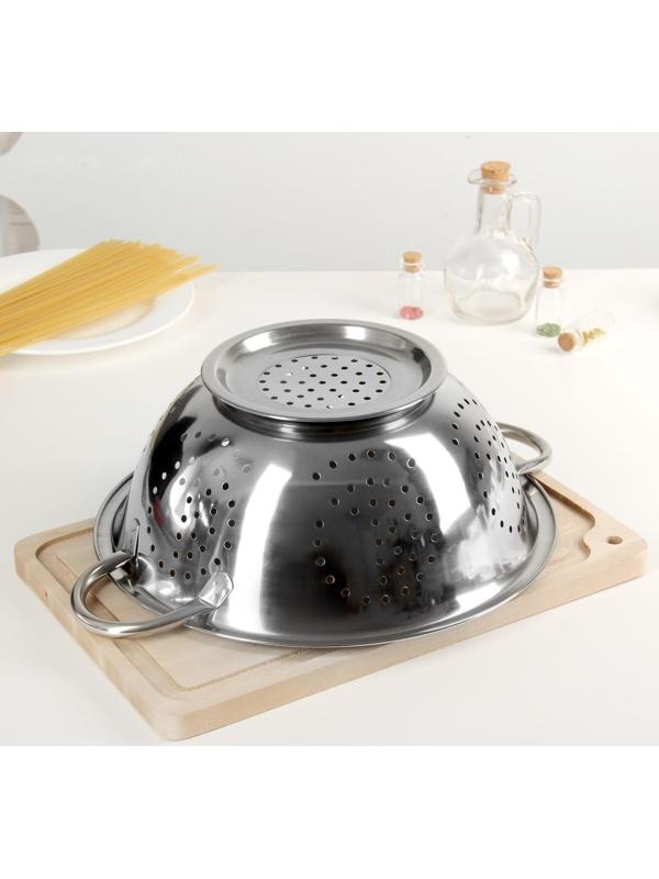 Дуршлаг из нержавеющей стали Доляна, d=28 см, на ножке, две ручки