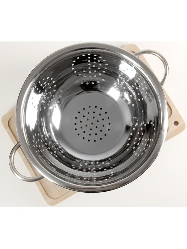 Дуршлаг из нержавеющей стали Доляна, d=28 см, на ножке, две ручки
