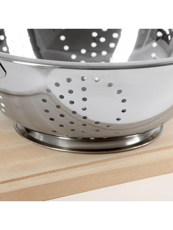 Дуршлаг из нержавеющей стали Доляна, d=28 см, на ножке, две ручки