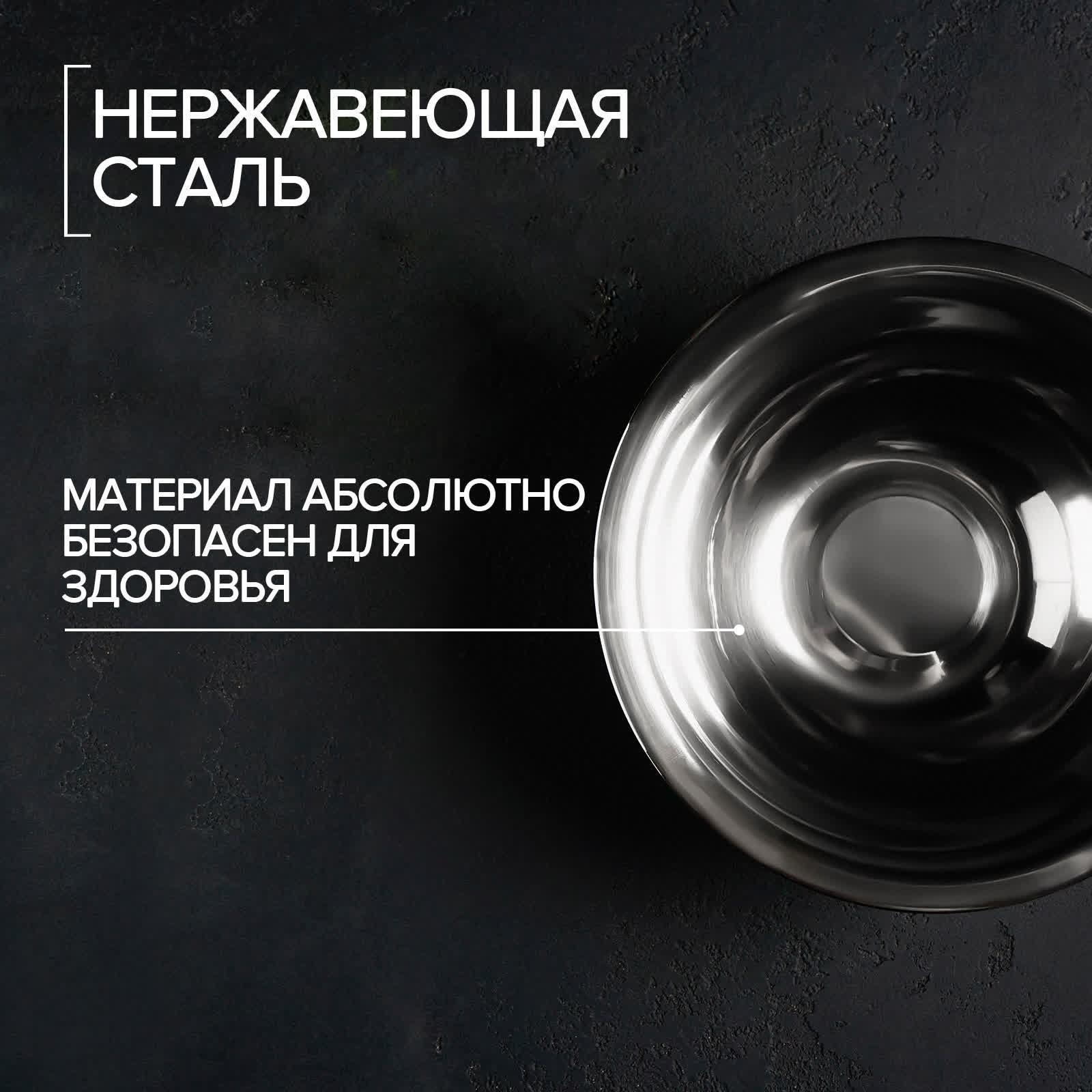 Миска из нержавеющей стали Доляна, 350 мл, d=16 см