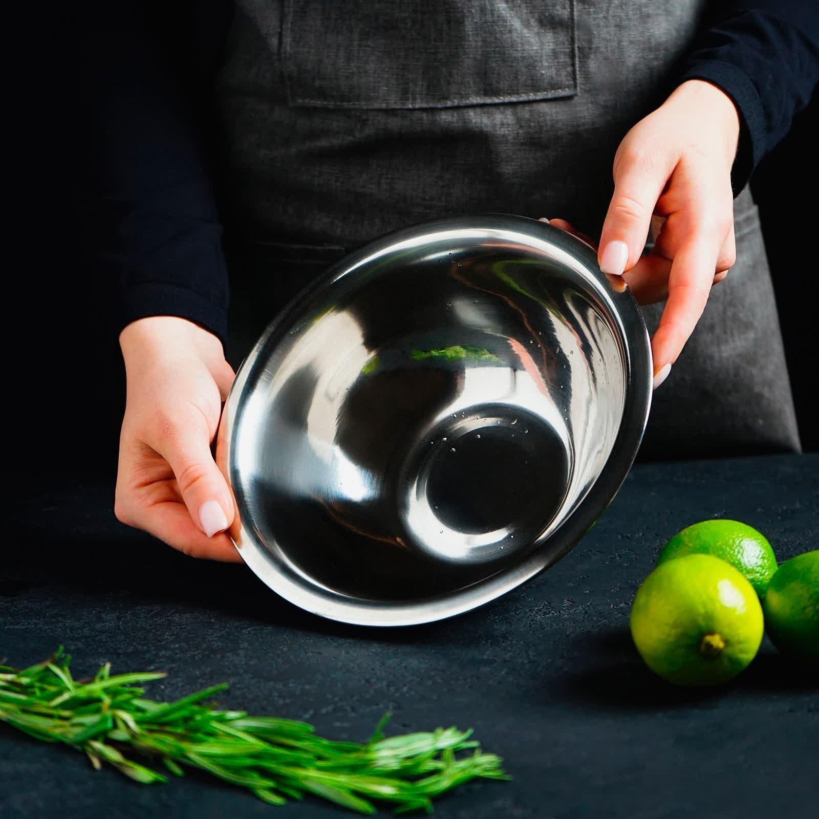 Миска глубокая из нержавеющей стали Доляна, 1 л, d=20 см