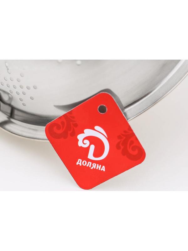 Дуршлаг из нержавеющей стали Доляна, 2 л, d=24 см, длинная ручка