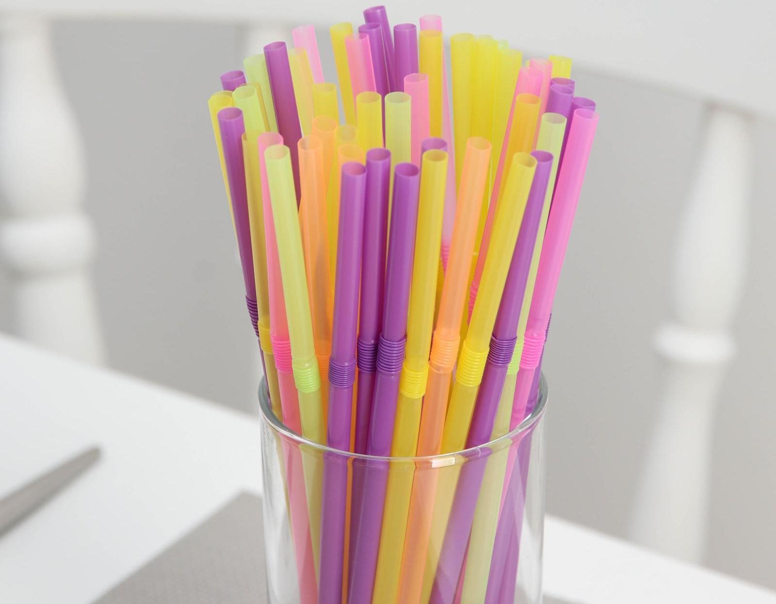 Трубочки одноразовые для коктейля, 0,5×21 см, 50 шт, с гофрой, цвет МИКС