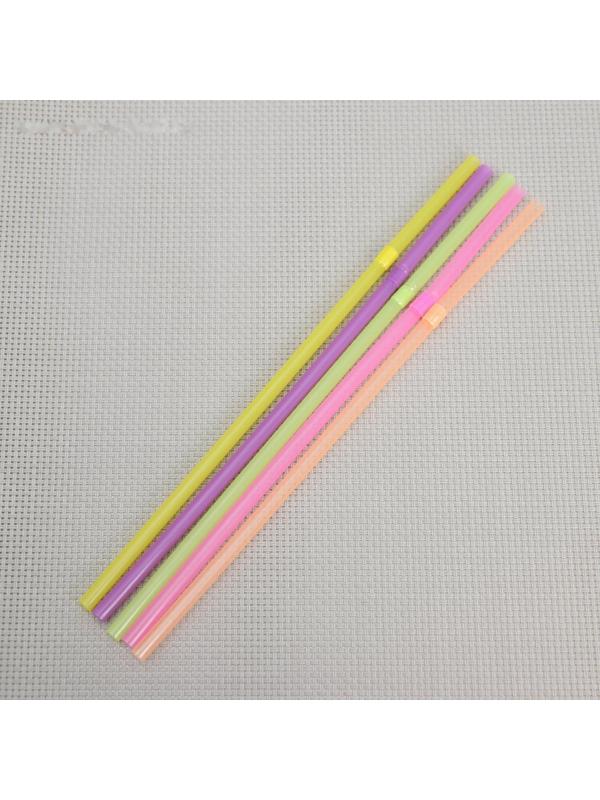 Трубочки одноразовые для коктейля, 0,5×21 см, 50 шт, с гофрой, цвет МИКС
