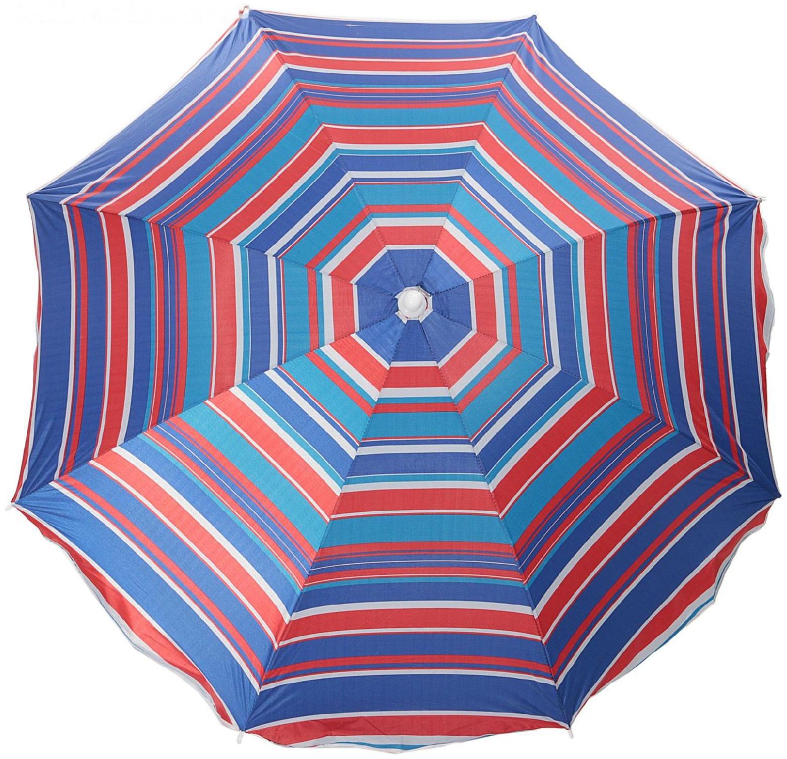 Зонт пляжный «Модерн» с механизмом наклона, серебряным покрытием, d=150 cм, h=170 см, цвета микс