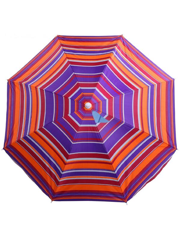 Зонт пляжный «Модерн» с механизмом наклона, серебряным покрытием, d=150 cм, h=170 см, цвета микс