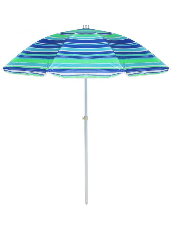 Зонт пляжный «Модерн» с механизмом наклона, серебряным покрытием, d=150 cм, h=170 см, цвета микс
