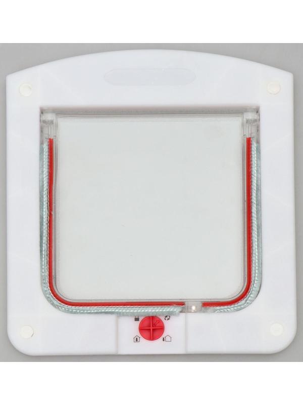 Дверь для животных с 4 режимами, проем 15х15,5см(общ. 22,5х20 см), белая