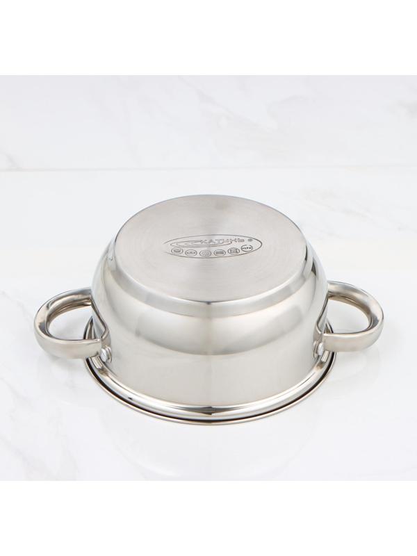 Кастрюля «Гретта», 2,2 л, d=18 см, капсульное дно, стеклянная крышка