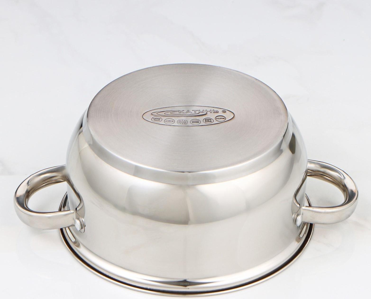 Кастрюля «Гретта», 3,2 л, d=20 см, капсульное дно, стеклянная крышка, индукция