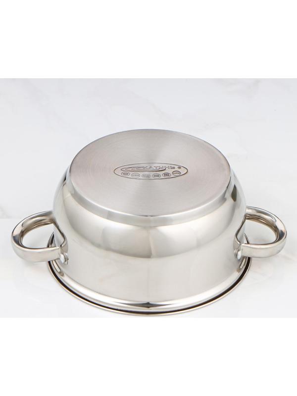 Кастрюля «Гретта», 3,2 л, d=20 см, капсульное дно, стеклянная крышка, индукция