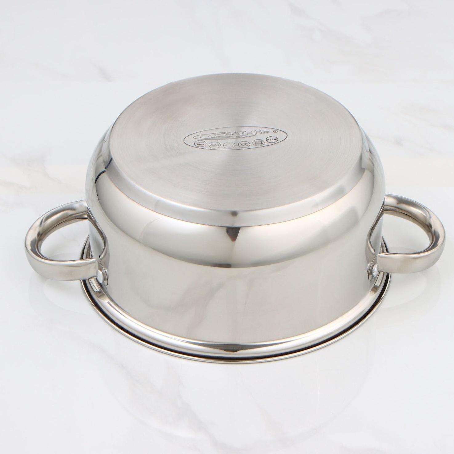 Кастрюля «Гретта», 4,2 л, d=22 см, капсульное дно, стеклянная крышка