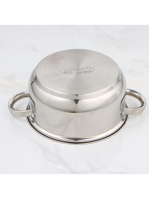 Кастрюля «Гретта», 4,2 л, d=22 см, капсульное дно, стеклянная крышка