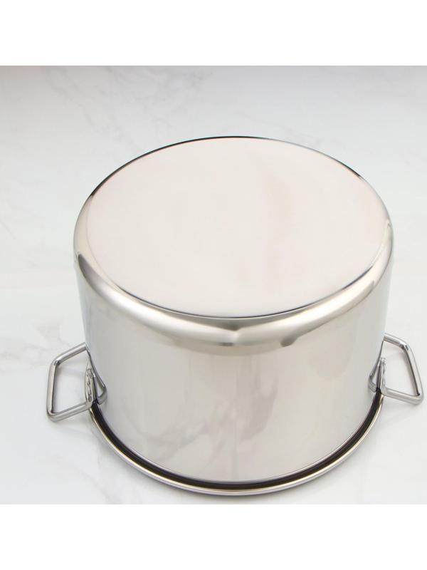 Кастрюля «Общепит», 20 л, d=35 см, h=23 см, металлическая крышка, клёпаные ручки