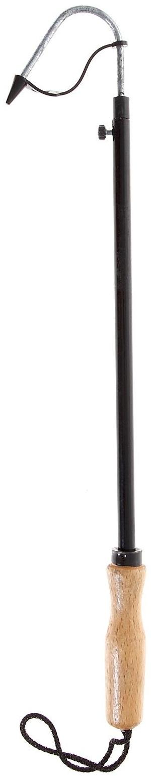 Багорик телескопический металлический, ручка деревянная, длина 46-75 см