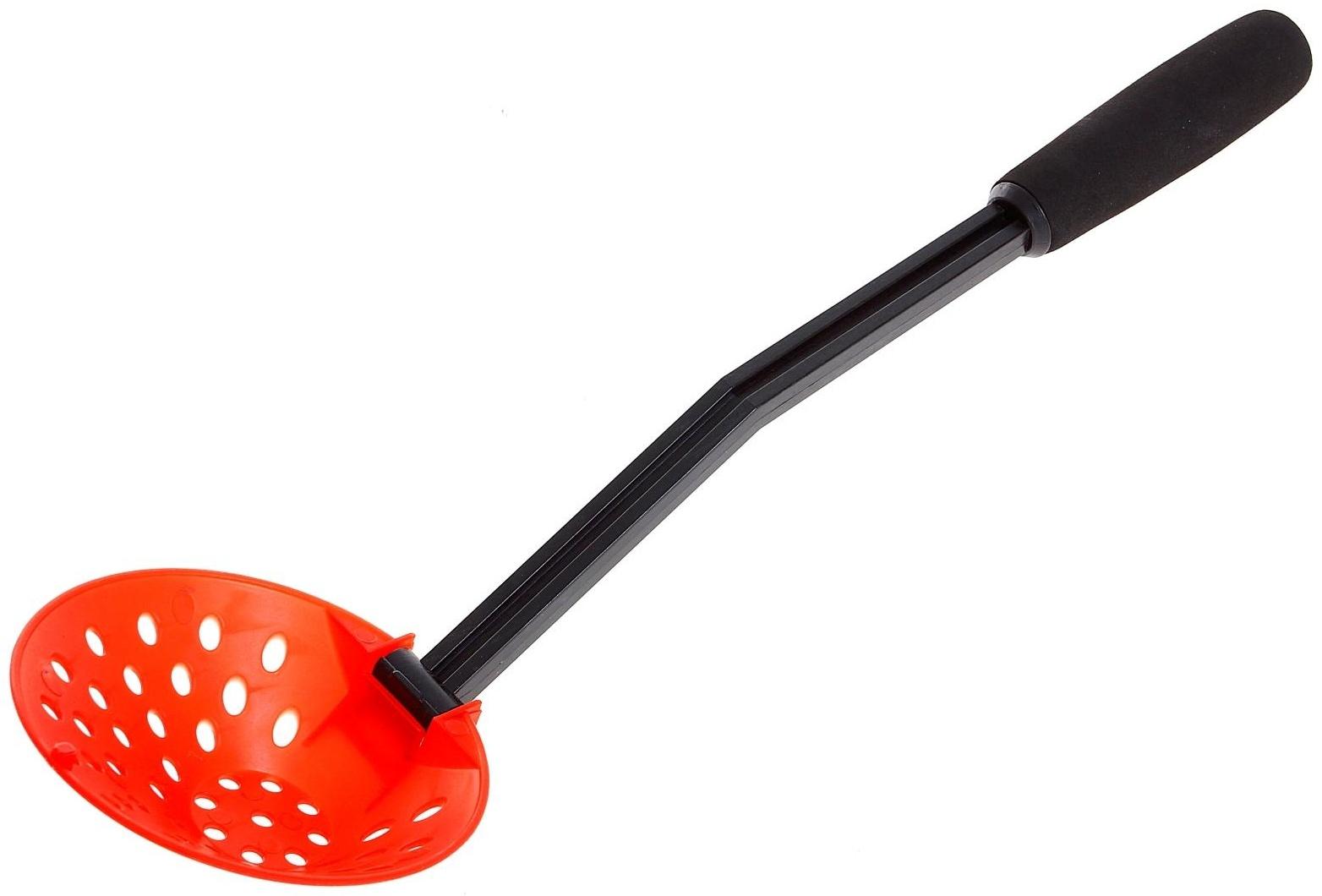 Черпак для льда «Техно» с неопреновой ручкой, цвет красный