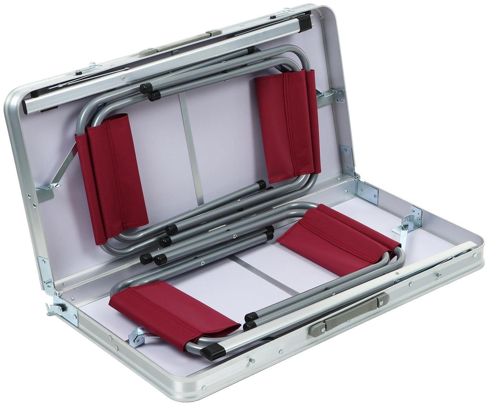 Набор туристический складной: стол, размер 81 х 81 х 70 см, 4 стула, размер 43 х 29 х 25 см