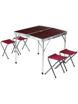 Набор туристический складной: стол, размер 81 х 81 х 70 см, 4 стула, размер 43 х 29 х 25 см