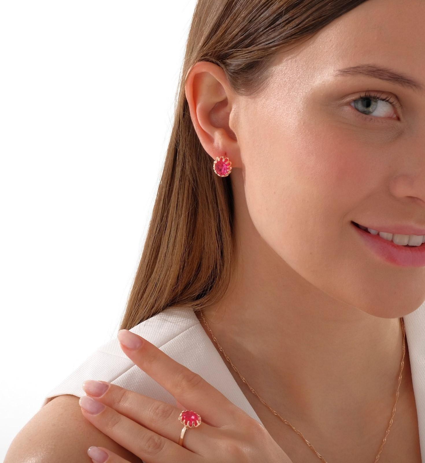 Гарнитур 3 предмета: серьги, кулон, кольцо безразмерное 