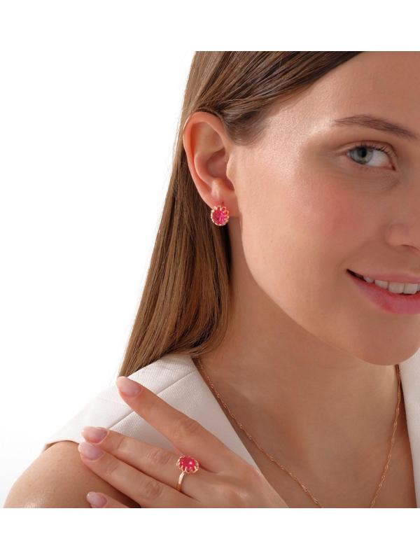 Гарнитур 3 предмета: серьги, кулон, кольцо безразмерное 