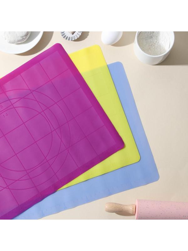 Коврик с разлиновкой силиконовый Доляна «Буссен», 38×28 см, цвет МИКС