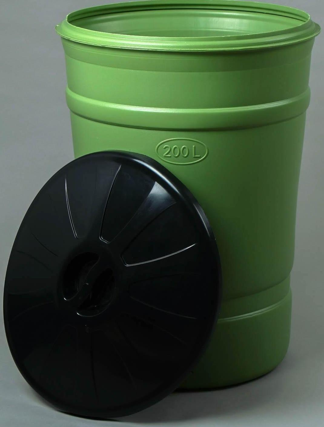 Бочка-бак пищевая «Помощник», 200 л, горловина 59 см, с крышкой, МИКС