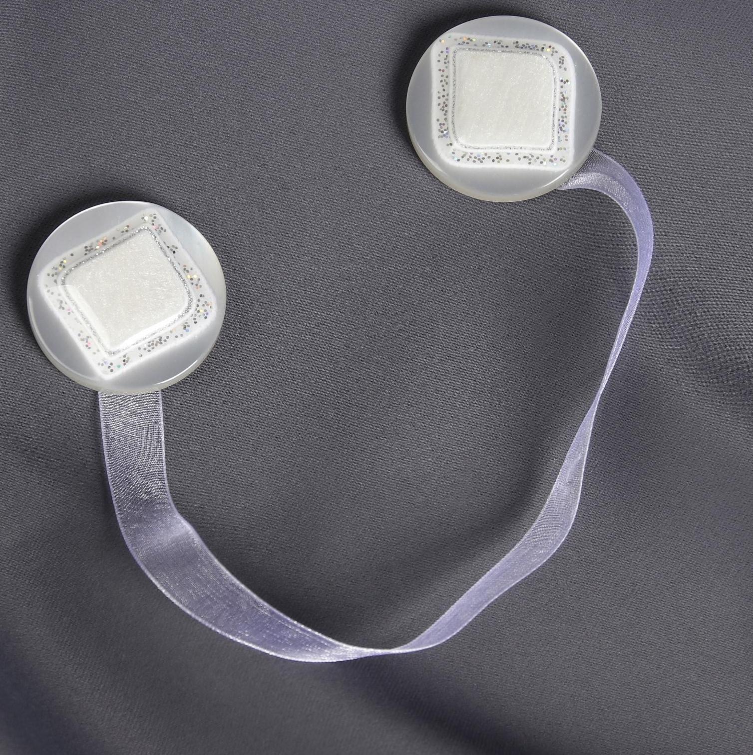 Подхват для штор «Ромб блестящий», 4 × 4 см, цвет белый