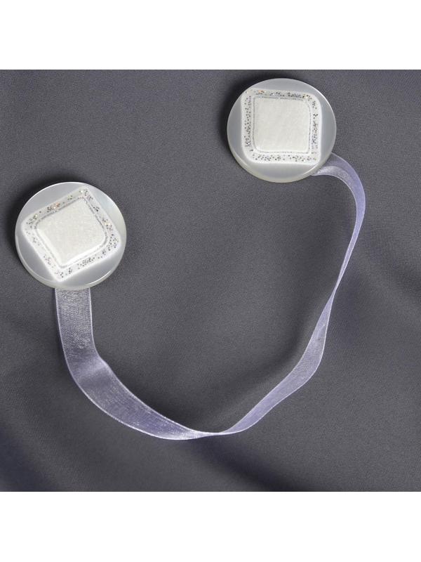 Подхват для штор «Ромб блестящий», 4 × 4 см, цвет белый