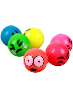 Мячики попрыгунчики каучуковые «Рожицы», 2,7 см, цвета микс, 5 шт.