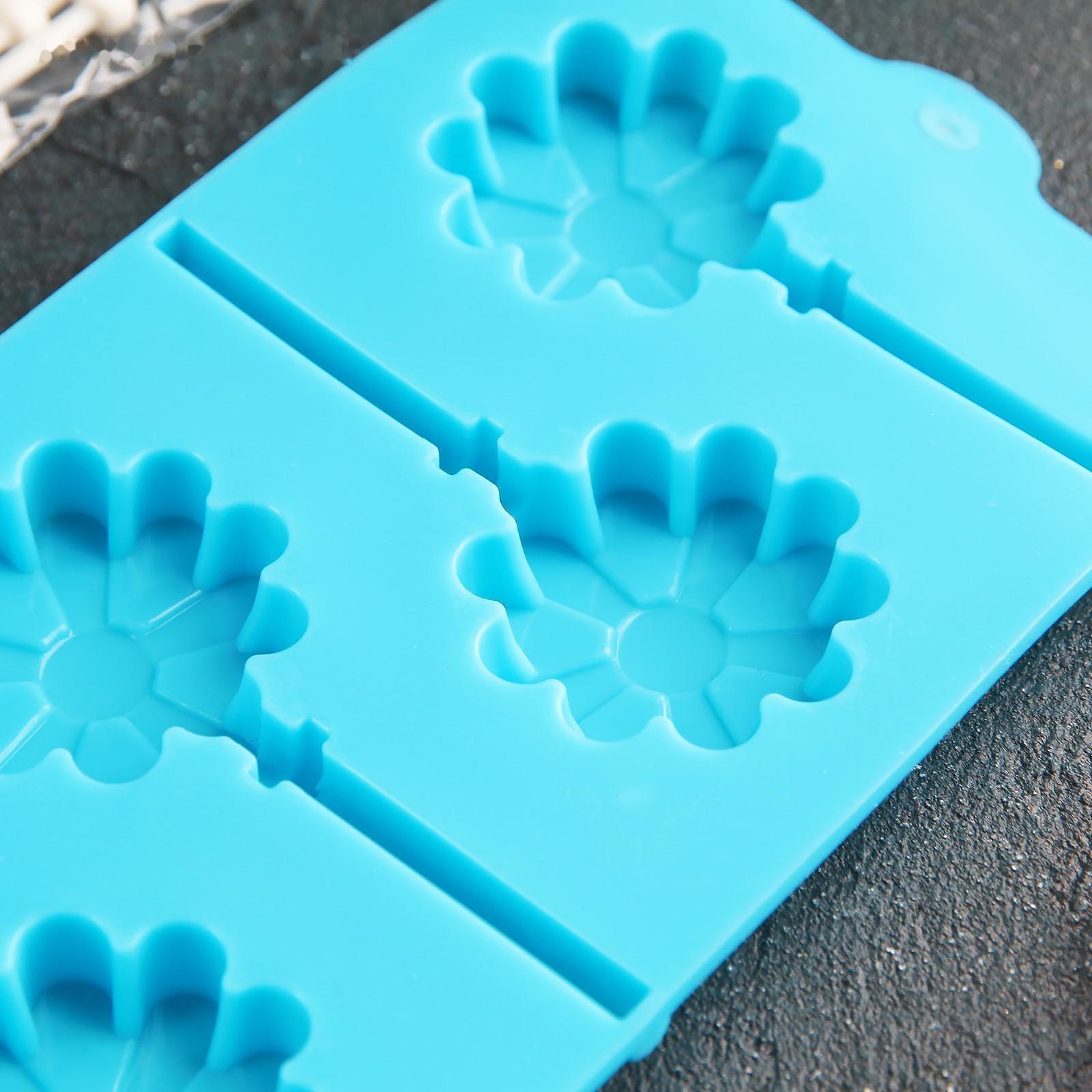 Форма для леденцов Доляна «Ромашка», 9,5×24×1 см, 6 ячеек, с палочками, цвет МИКС