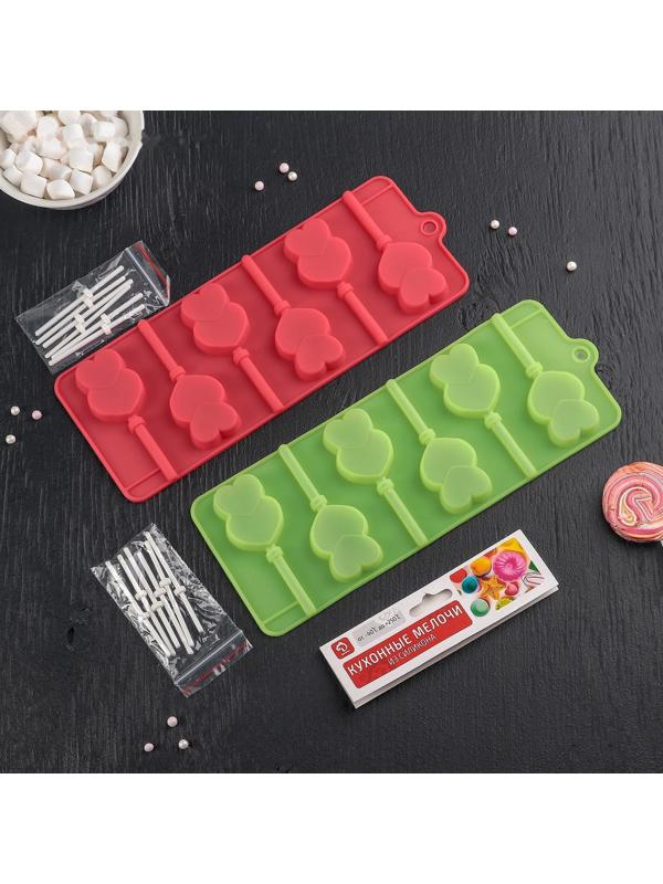 Форма для леденцов Доляна «Влюблённость», 9,5×24×1 см, 6 ячеек, цвет МИКС