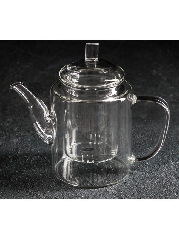 Чайник стеклянный заварочный «Густав», 400 мл, стеклянное сито