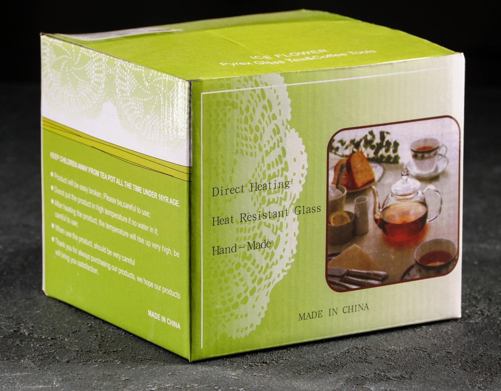 Чайник стеклянный заварочный «Мария», 400 мл, металлическое сито