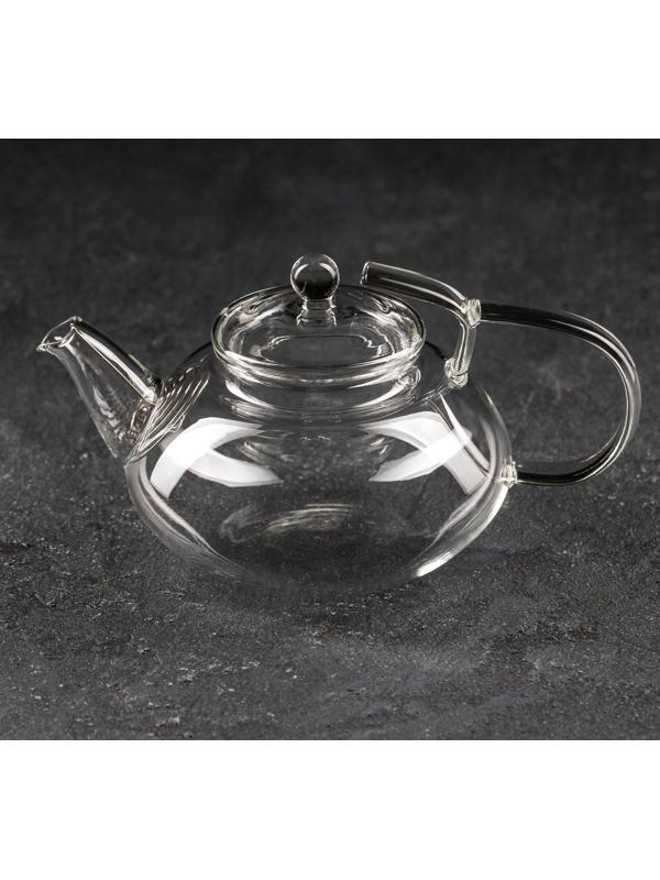 Чайник стеклянный заварочный «Мария», 400 мл, металлическое сито