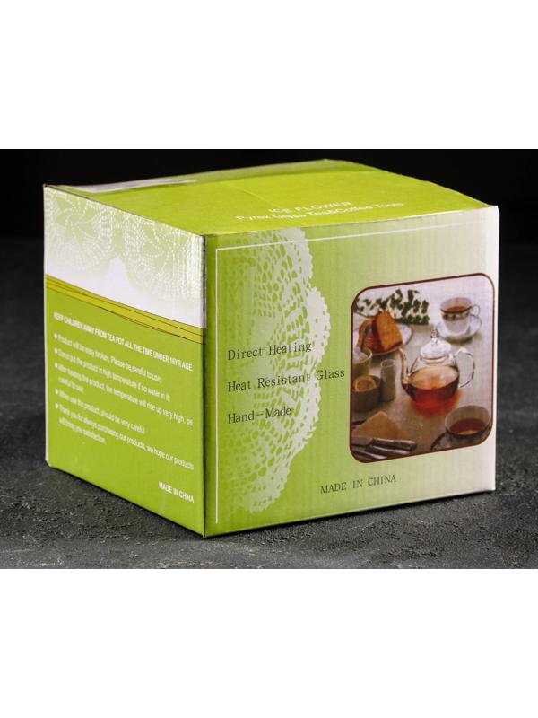 Чайник стеклянный заварочный «Мария», 400 мл, металлическое сито