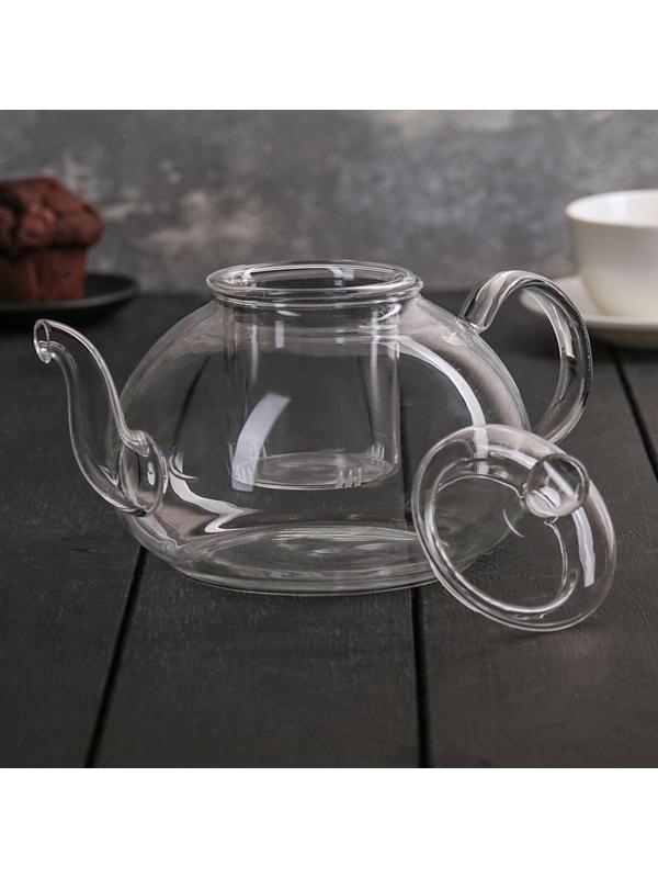 Чайник стеклянный заварочный «Валенсия», 1 л, стеклянное сито