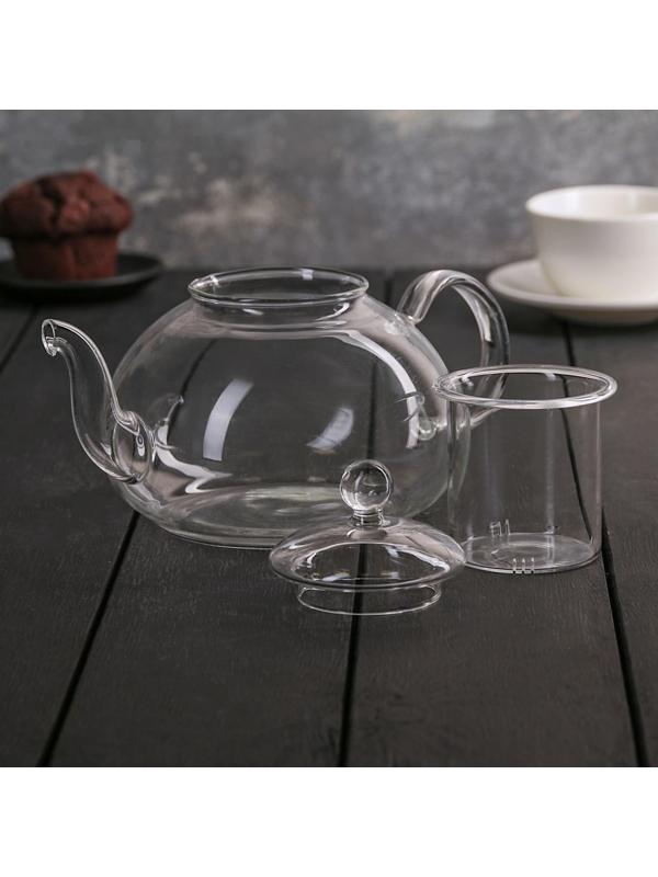 Чайник стеклянный заварочный «Валенсия», 1 л, стеклянное сито