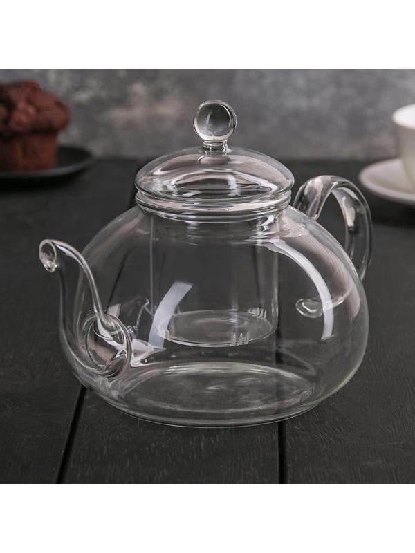 Чайник стеклянный заварочный «Валенсия», 1 л, стеклянное сито