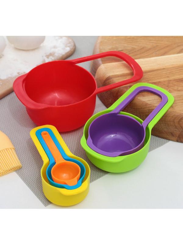 Набор мерных ложек Доляна «Креатив», 6 шт: 250 мл,125 мл, 85 мл, 60 мл,15 мл,7,5 мл, цвет МИКС