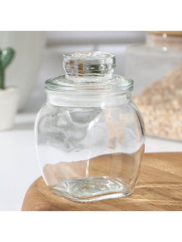 Банка стеклянная для сыпучих продуктов Доляна «Овал», 190 мл, 10×6 см