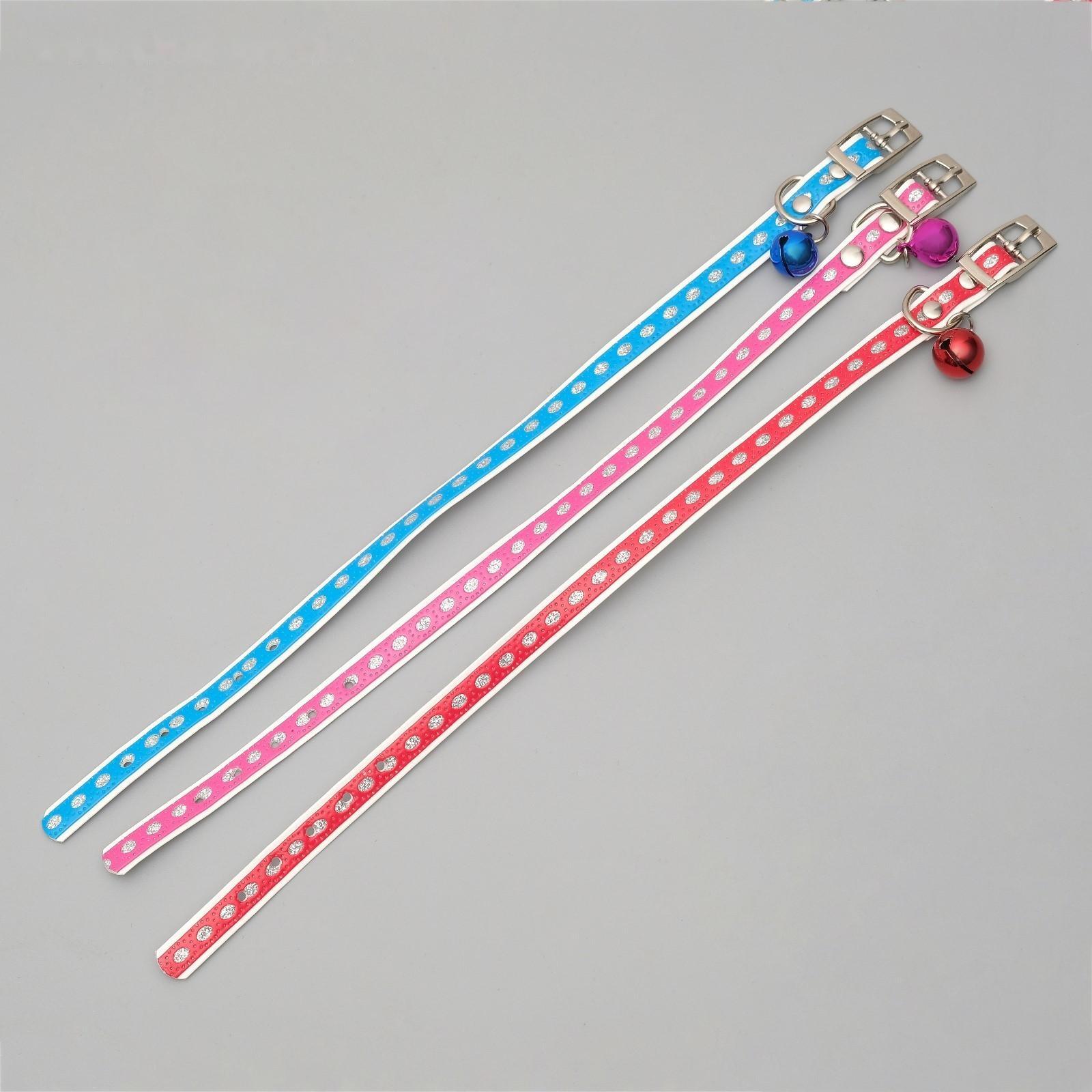 Ошейник из искусственной кожи с блестками, 32 х 1 см, микс цветов