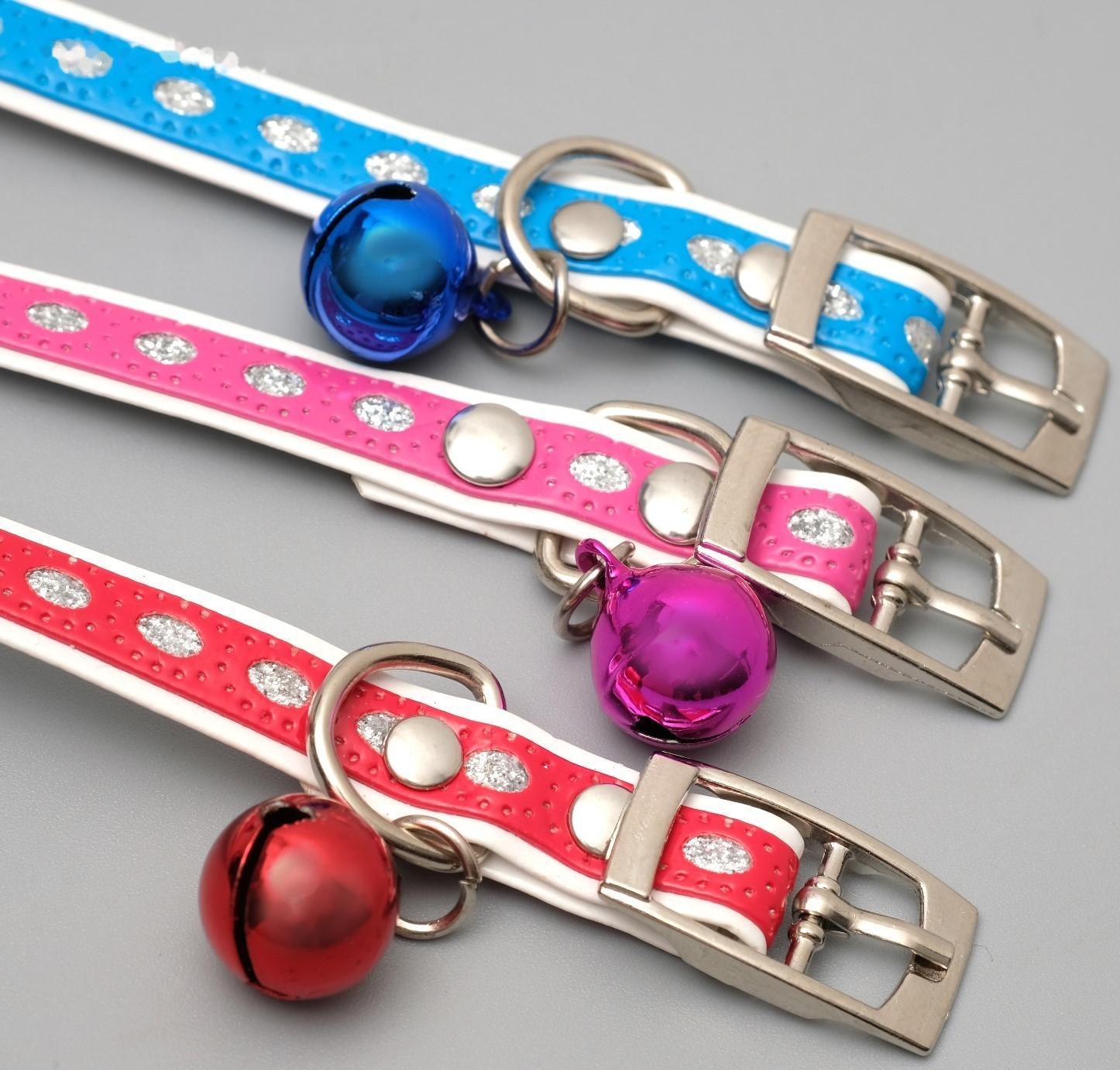 Ошейник из искусственной кожи с блестками, 32 х 1 см, микс цветов