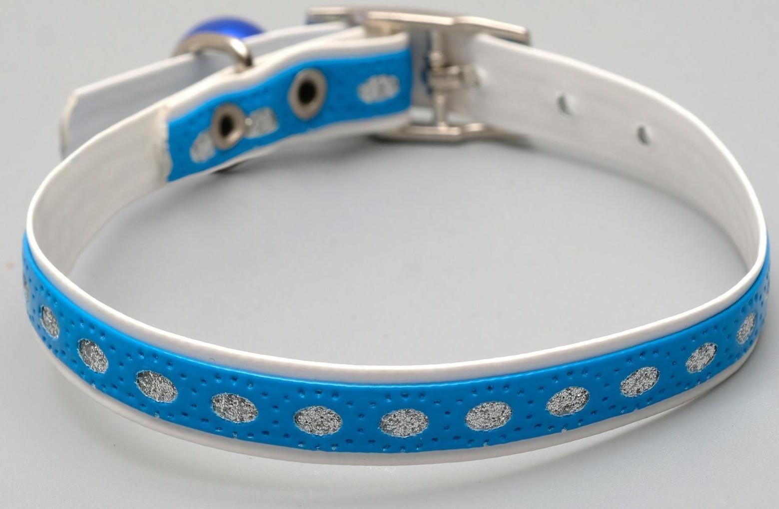 Ошейник из искусственной кожи с блестками, 32 х 1 см, микс цветов